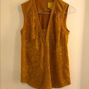 Maeve Yellow Embroidered Sleeveless top